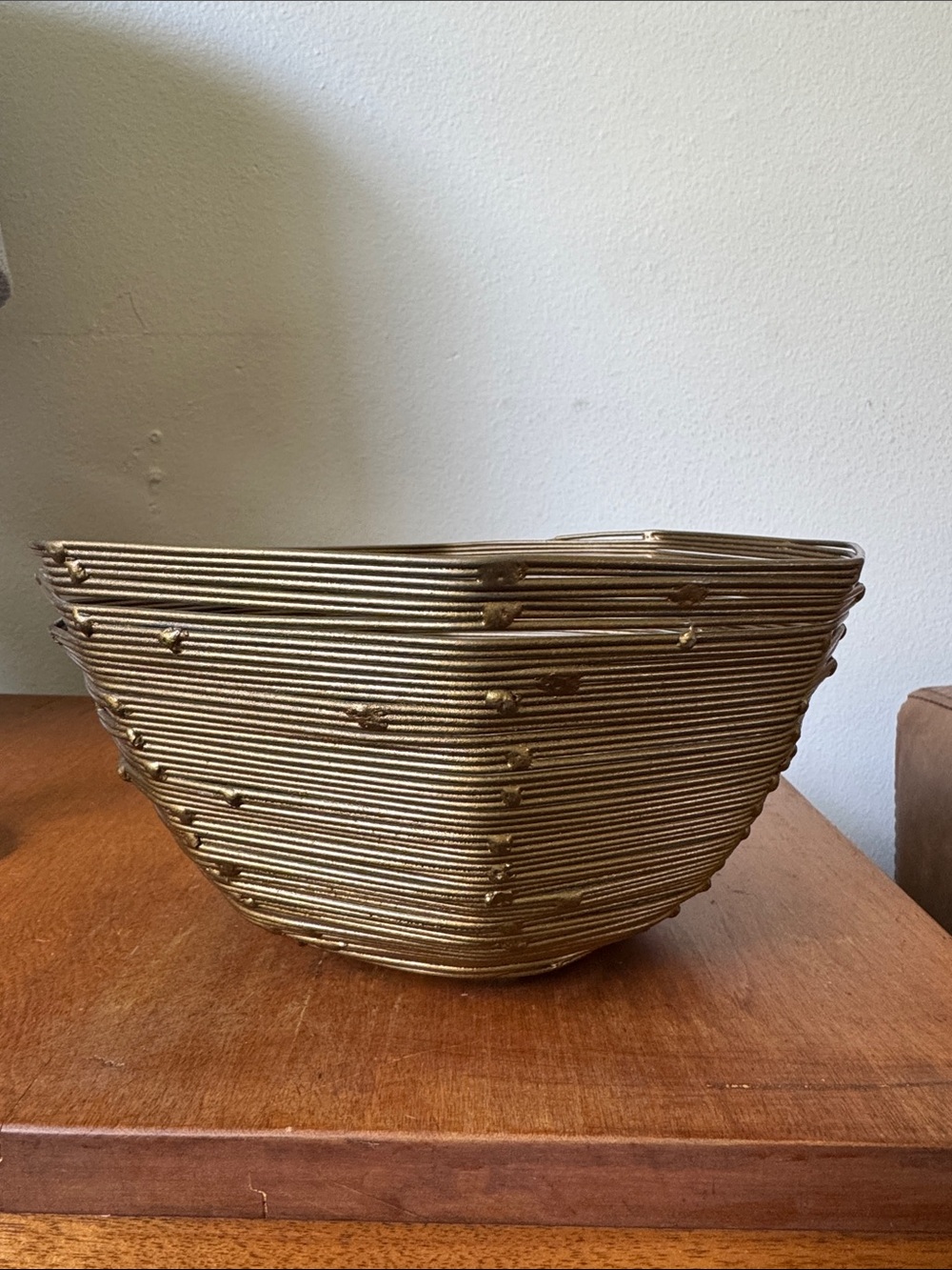 Decorative Metallic Gold wire basket
